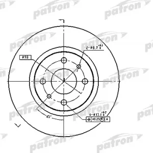 Диск тормозной передний не вентилируемый