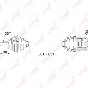 Полуось передняя левая