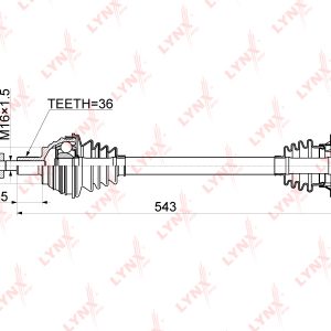 Полуось передняя левая