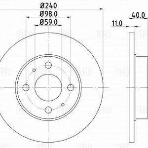 Диск тормозной передний не вентилируемый