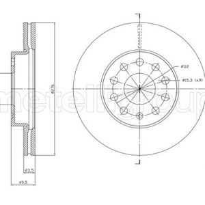 Диск тормозной передний вентилируемый