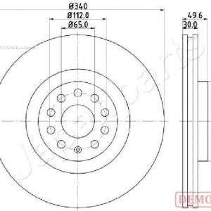 Диск тормозной передний вентилируемый