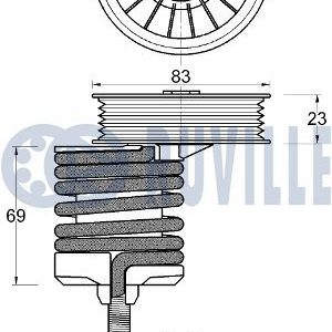 Ролик-натяжитель ручейкового ремня