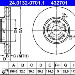 Диск тормозной передний вентилируемый