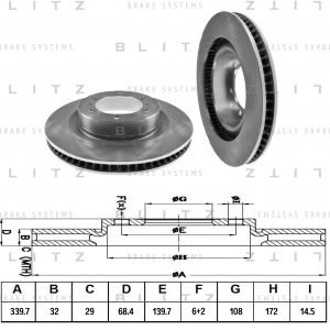 Диск тормозной передний вентилируемый