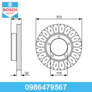 Диск тормозной передний вентилируемый