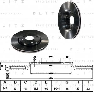 Диск тормозной передний вентилируемый