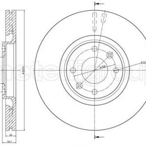 Диск тормозной передний вентилируемый