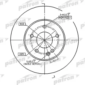 Диск тормозной передний не вентилируемый