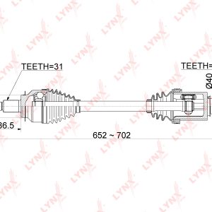 Полуось передняя левая