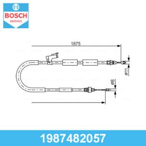 Трос стояночного тормоза правый