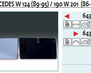 Стекло зеркала электрического правого