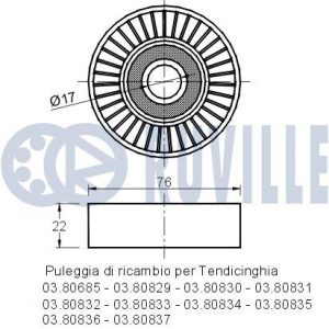 Ролик-натяжитель ручейкового ремня