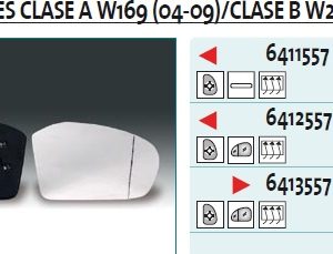 Стекло зеркала электрического левого