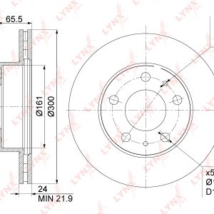 Диск тормозной передний вентилируемый