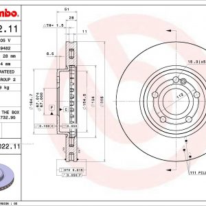 Диск тормозной передний вентилируемый