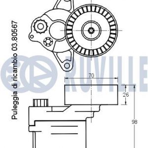 Ролик руч.ремня с кронштейном