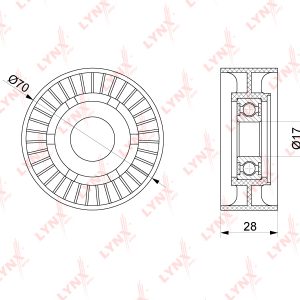 Ролик-натяжитель ручейкового ремня