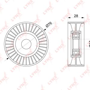 Ролик-натяжитель ручейкового ремня