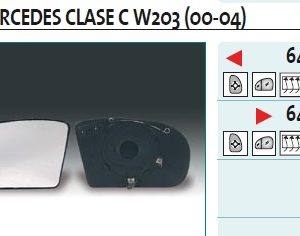 Стекло зеркала электрического левого