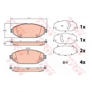 Колодки тормозные передние к-кт