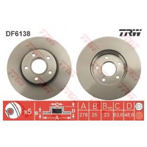 Диск тормозной передний вентилируемый