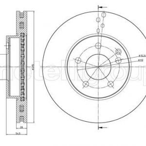 Диск тормозной передний вентилируемый