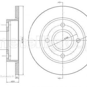 Диск тормозной передний не вентилируемый
