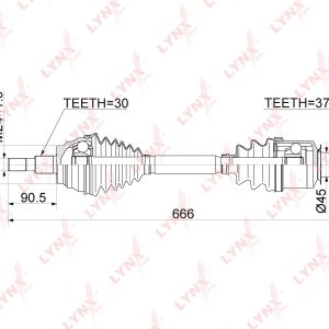 Полуось передняя левая