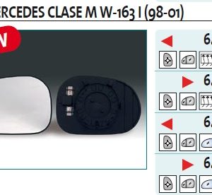 Стекло зеркала электрического левого