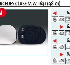 Стекло зеркала электрического правого