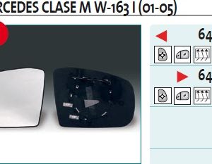 Стекло зеркала электрического левого