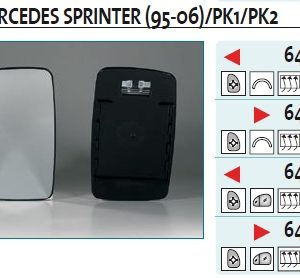 Стекло зеркала электрического правого