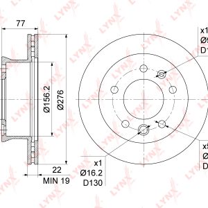 Диск тормозной передний вентилируемый