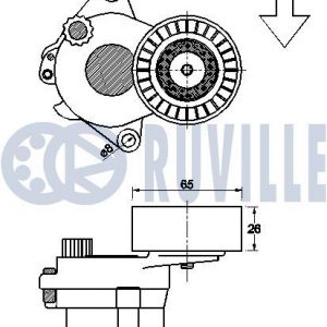 Ролик-натяжитель ручейкового ремня