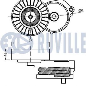 Ролик-натяжитель ручейкового ремня