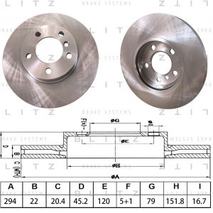 Диск тормозной передний вентилируемый