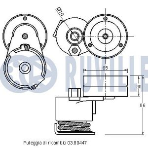 Ролик-натяжитель ручейкового ремня
