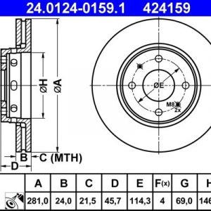 Диск тормозной передний вентилируемый