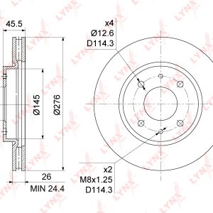 Диск тормозной передний вентилируемый