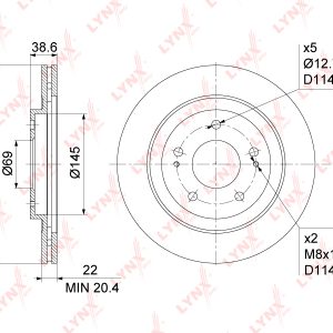 Диск тормозной передний вентилируемый