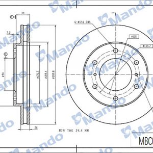 Диск тормозной передний вентилируемый