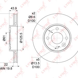 Диск тормозной передний вентилируемый