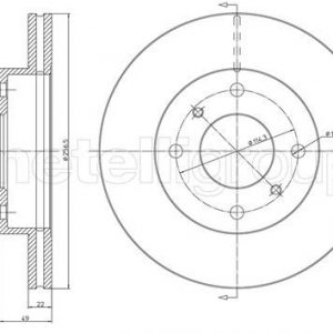 Диск тормозной передний вентилируемый