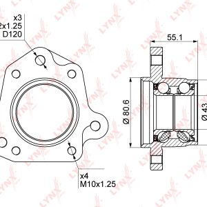 Подшипник задней ступицы левый