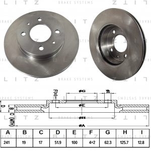 Диск тормозной передний вентилируемый