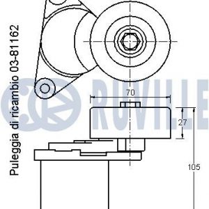 Ролик-натяжитель ручейкового ремня