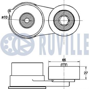 Ролик-натяжитель ручейкового ремня