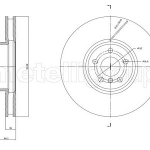Диск тормозной передний вентилируемый левый