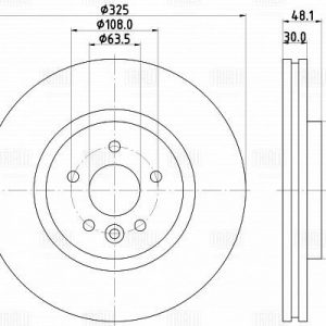 Диск тормозной передний вентилируемый